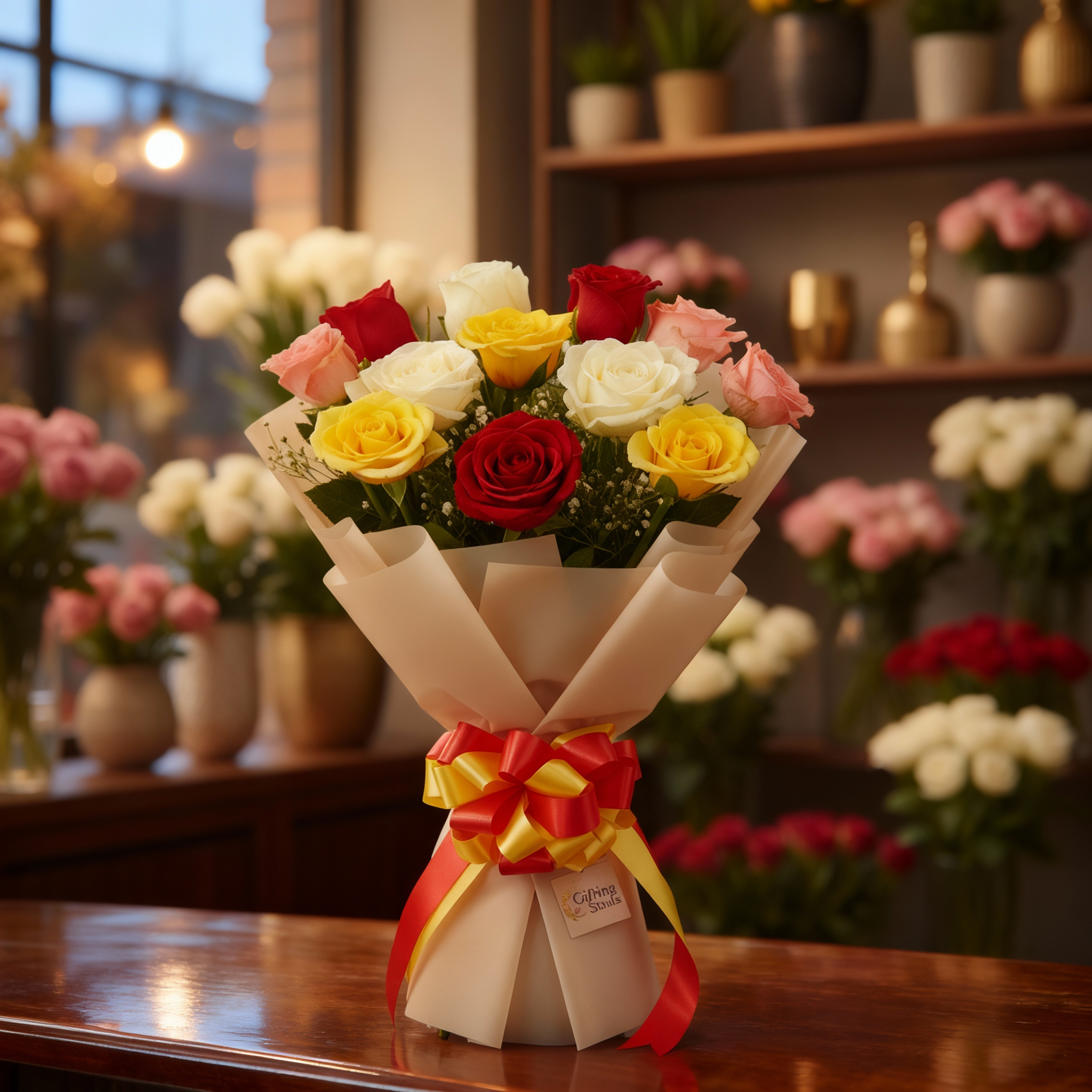 12 Mixed roses bunch