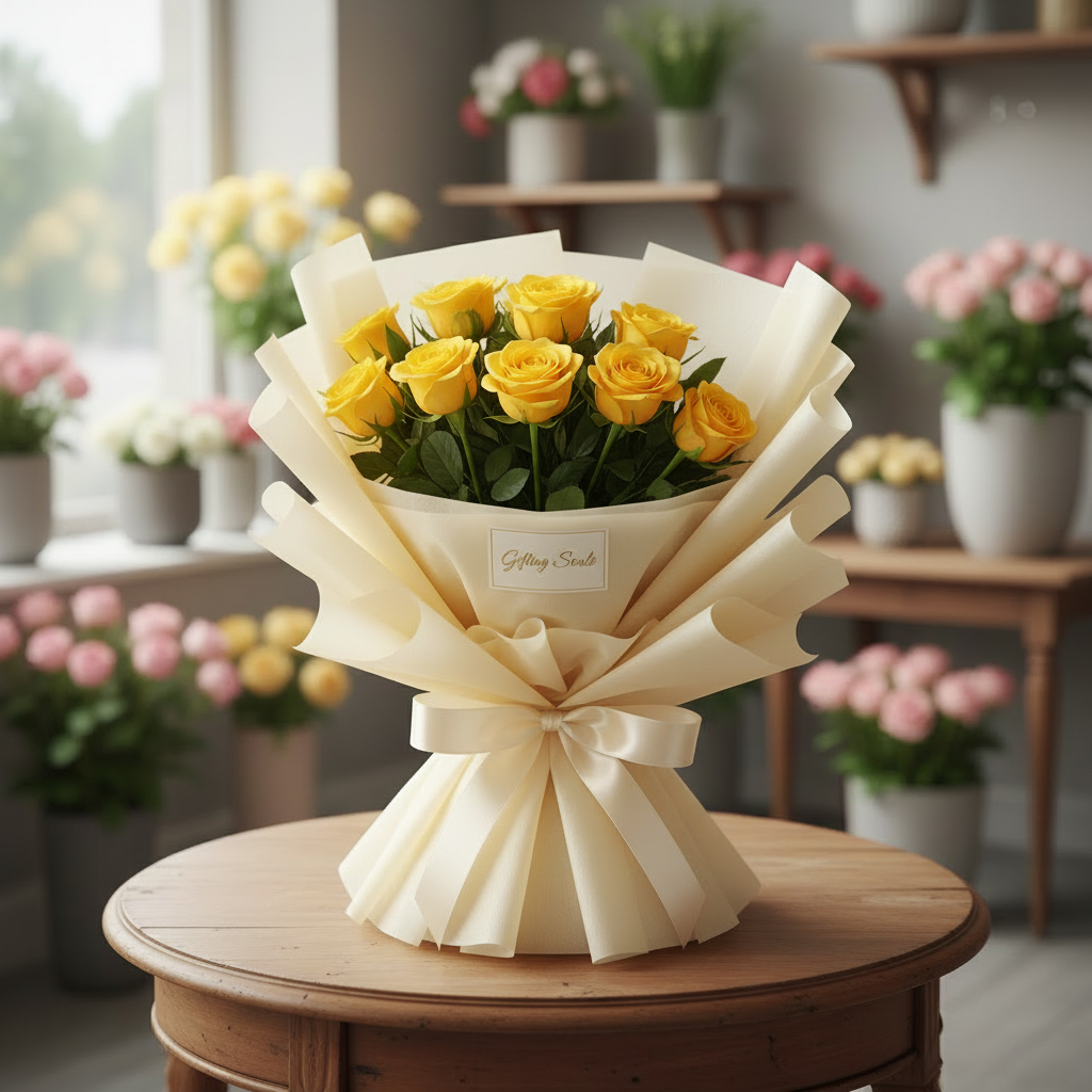 10 Yellow Roses Bunch